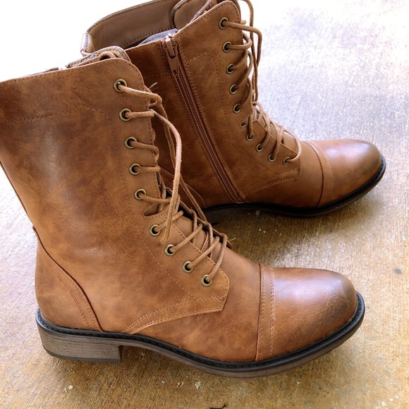 COMBAT MOTO BOOT - TAN - Picture 4 of 8